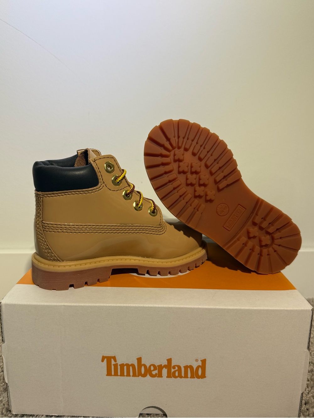 Timberland Kids Tan and Black Lace-Up Waterproof Boots